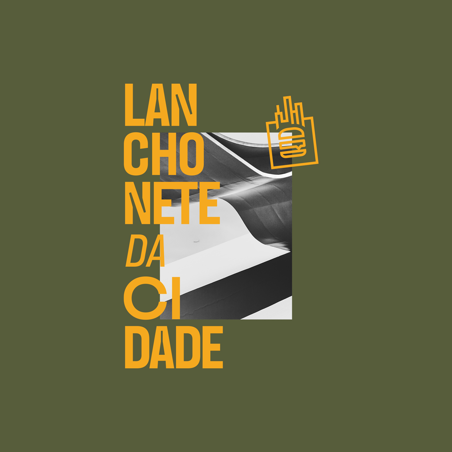 Lanchonete da Cidade identity — packaging mockup