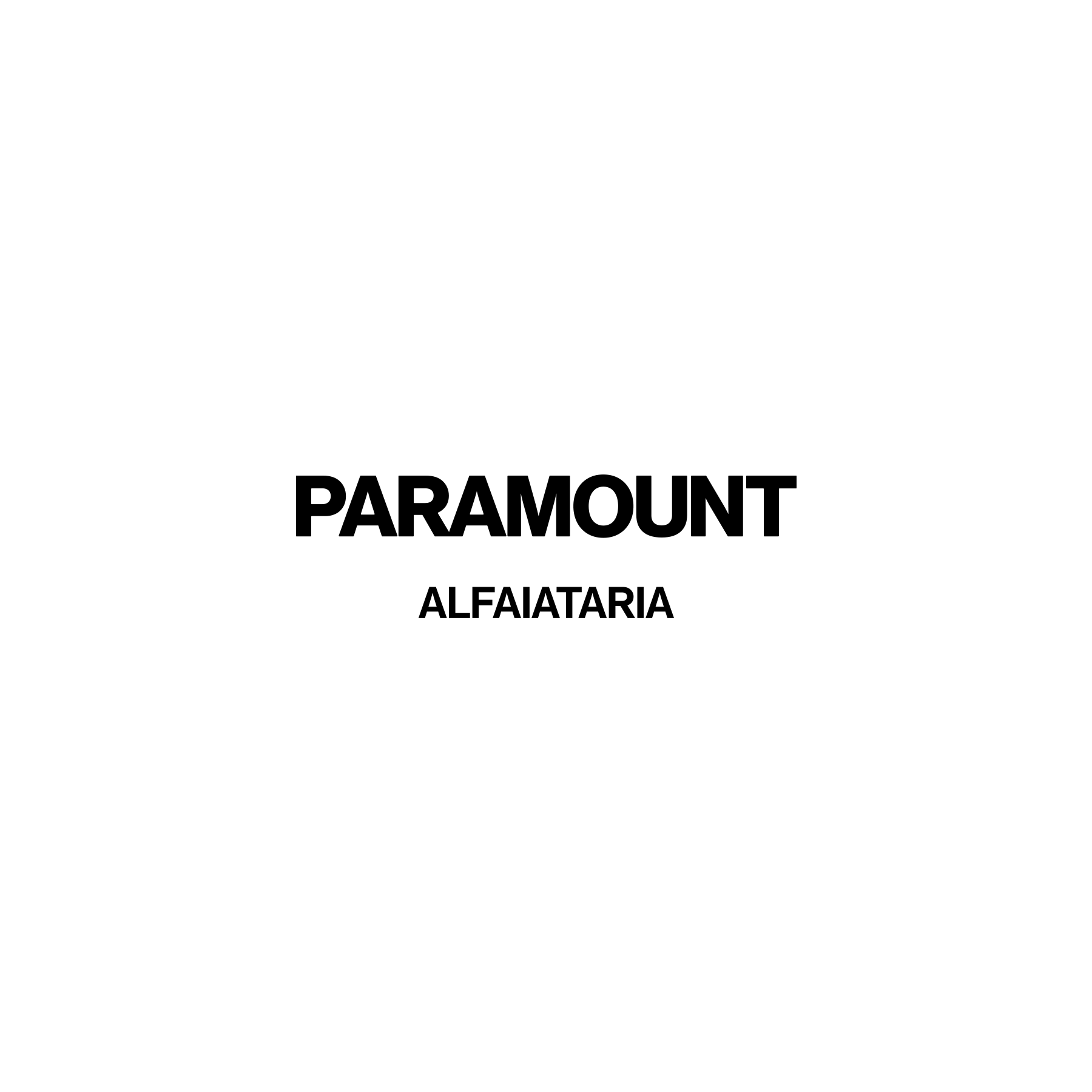 Paramount Alfaiataria wordmark in black on white