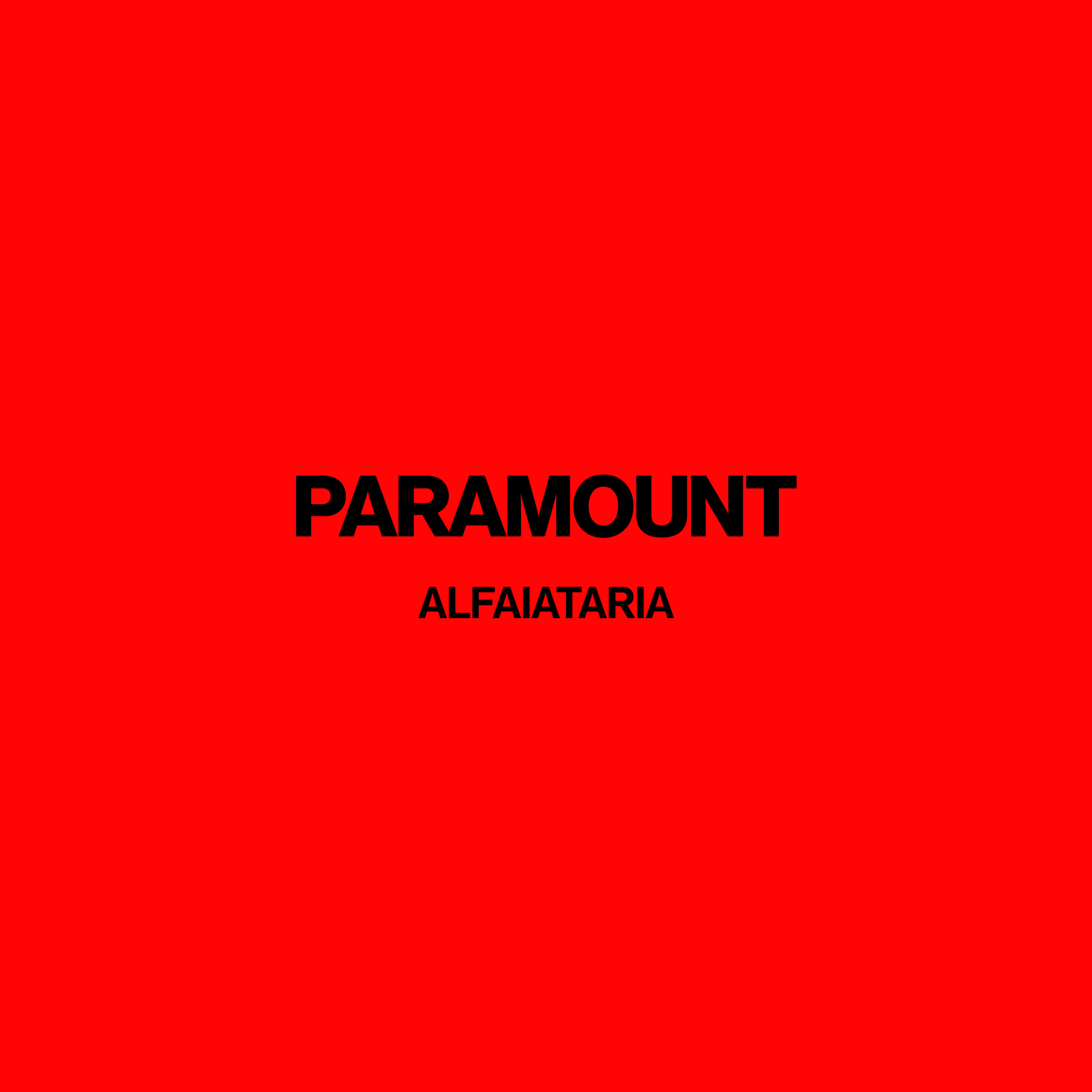 Paramount Alfaiataria wordmark in black on red