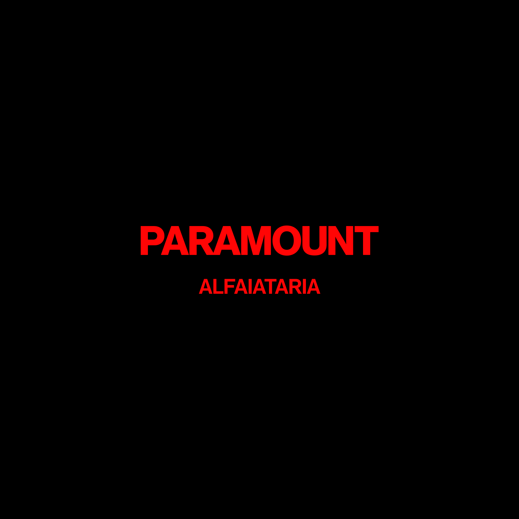 Paramount Alfaiataria wordmark in red on black