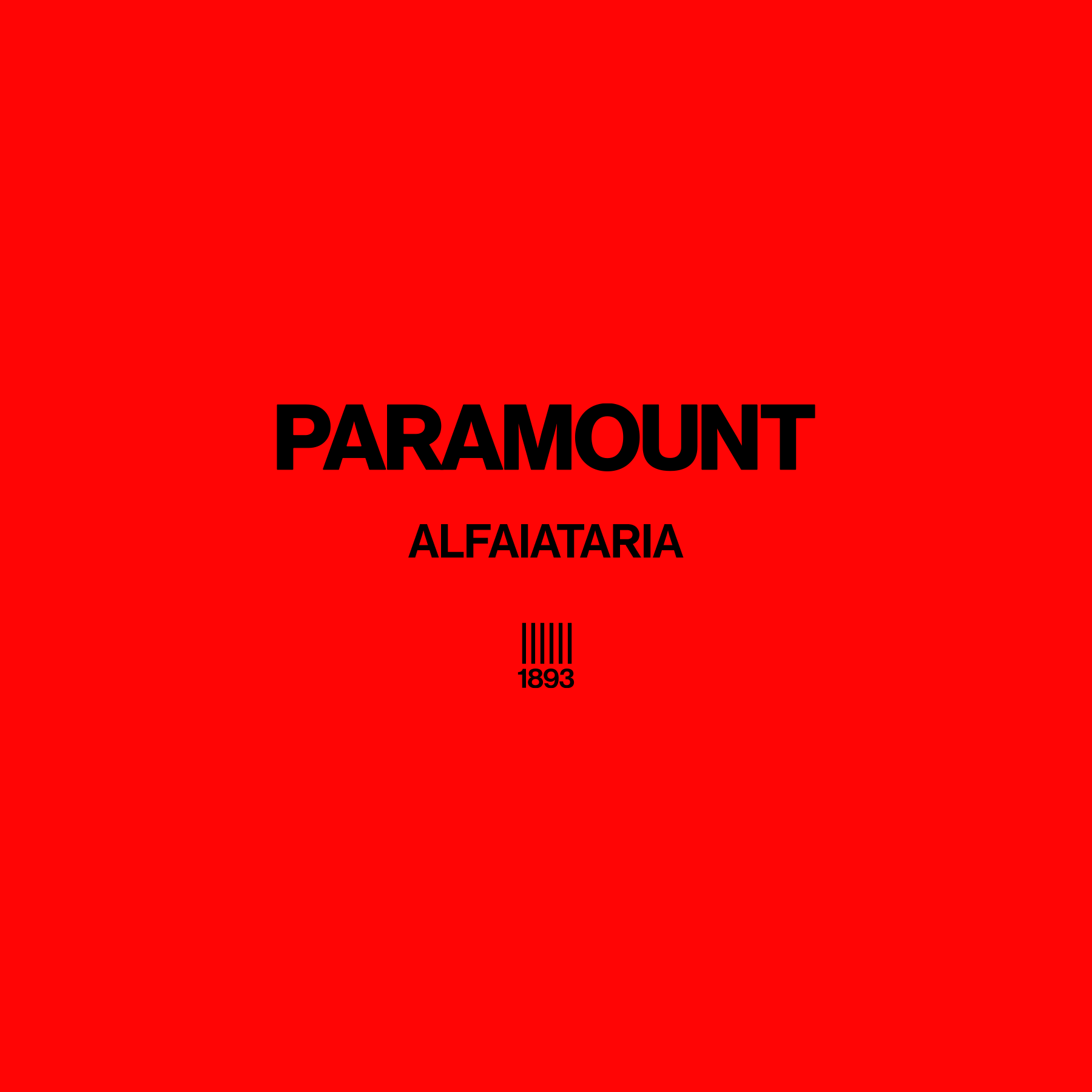 Paramount Alfaiataria lockup with 1893 mark on red