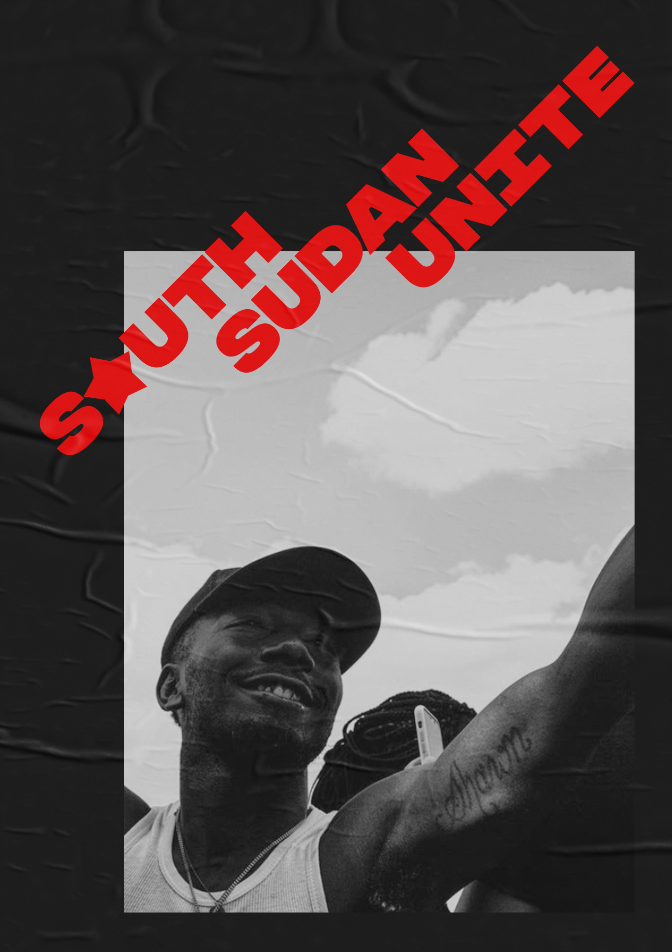 South Sudan Unite poster — portrait on black
